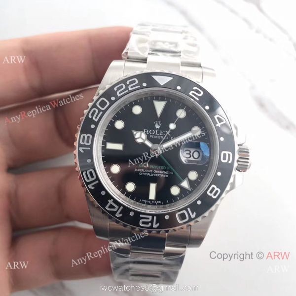 NEW UPGRADED Replica Rolex GMT Master II SS Black Ceramic Watch 2