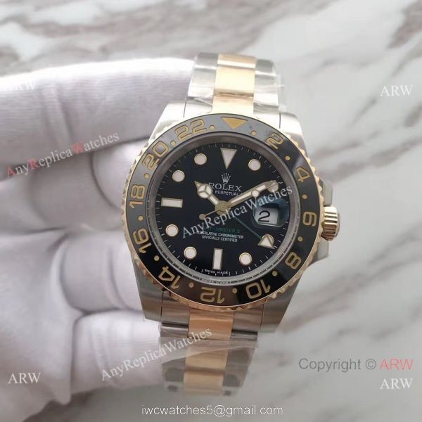 NEW UPGRADED Replica Rolex GMT-Master II 2-TONE Black Ceramic Watch 2