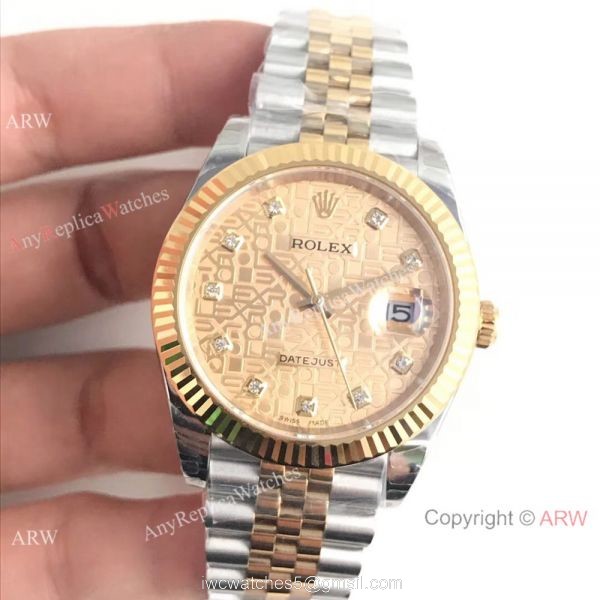 (EW) Rolex Datejust II Gold Micor Face Jubilee Watch ETA 3255 Movement 2