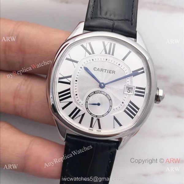 Swiss Cartier De Drive SS White Roman Dial 41mm Watch WGNM0003 Knock off 2