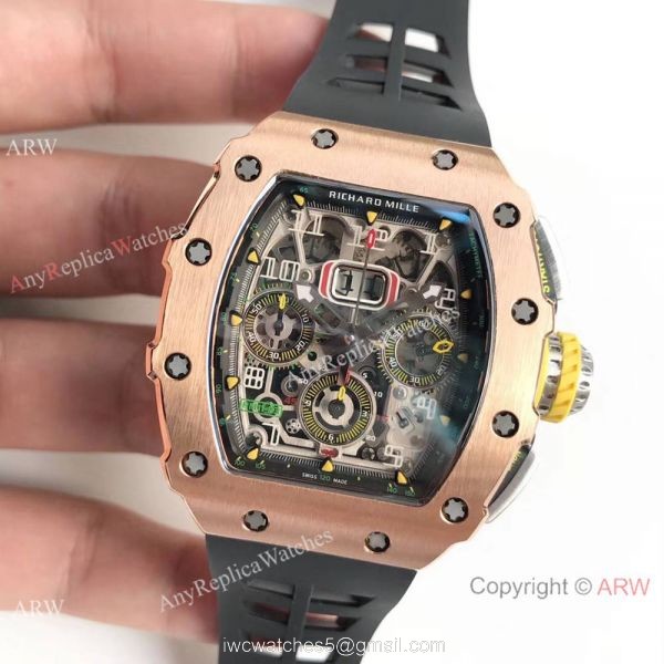 KV Factory Swiss Richard Mille RM 11-03 Flyback 7750 Watch Skeleton Dial Black Rubber 2