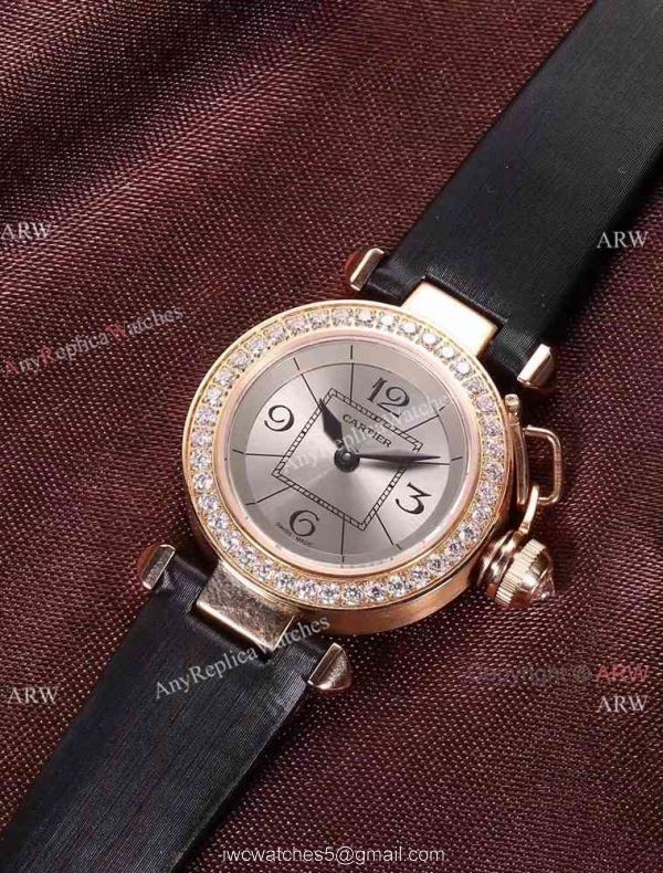 Wholesale Price Replica Cartier Pasha Lady Watch Rose Gold Case Blue Version 2