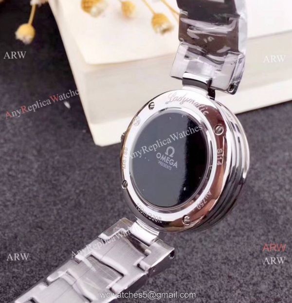 Copy Omega De Ville Ladymatic Women watch SS White MOP Face 34mm 2