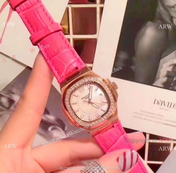 Best Quality Patek Philippe Nautilus Womens Rose Gold Diamond Watch 2