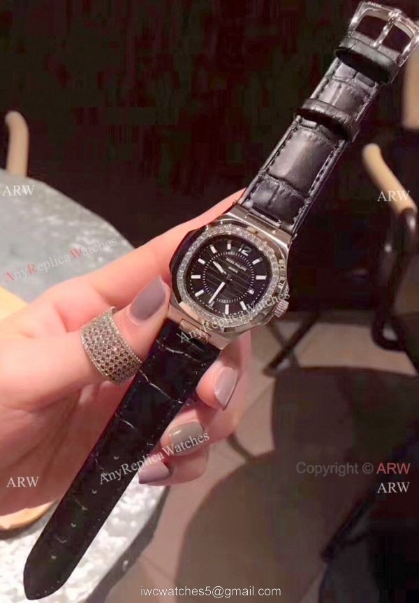 Copy Patek Philippe Nautilus Womens Watch Diamond Bezel Orange Watch 2
