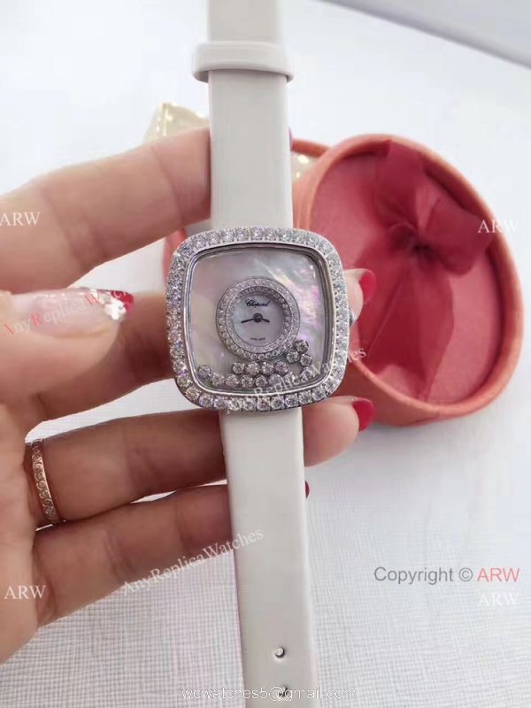 Swiss Quartz Happy Dreams Chopard Lady Watch Pink Leather Rose Gold 2