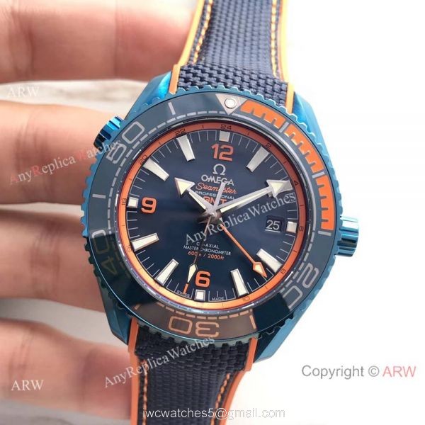 Knock off Omega Seamaster Deep GMT Oramge Black Watch 8906 Swiss Grade 2