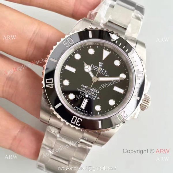Swiss ETA3135 Rolex Submariner NO DATE Black Dial Watch Noob Factory Watches 2