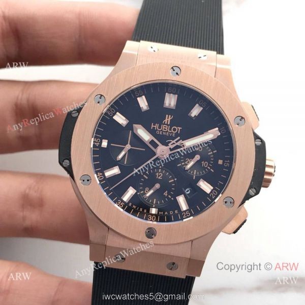 Fake Hublot Big Bang Rose Gold Chronograph Watch SWISS 4100 2
