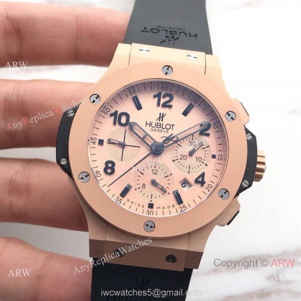 Hublot Big Bang Rose Gold Pink Dial Replica Watch 4100 Swiss Grade 2