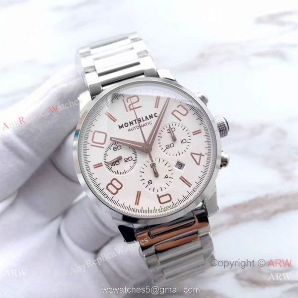 Swiss Grade 1 Mont Blanc Knock off Timewalker Chrono Stainless Steel Watch 2