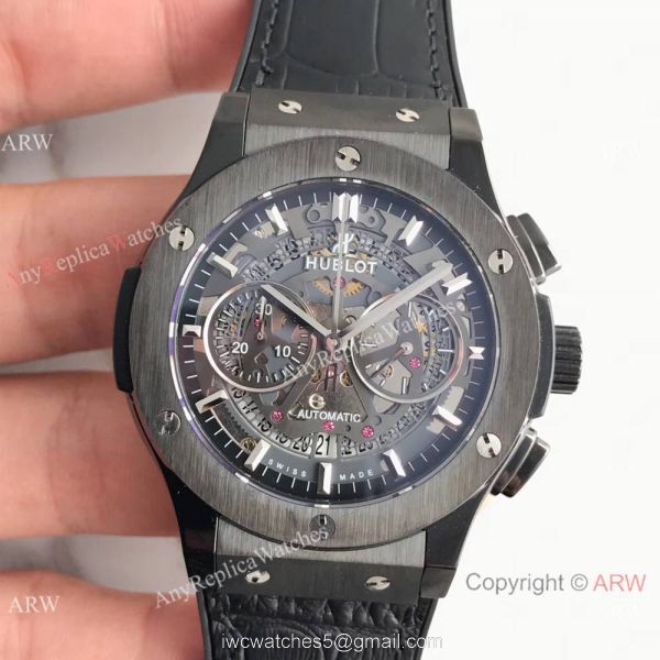 Swiss Hublot Big Bang Black Skeleton Dial Mens Watch Copy 7750 Valjoux 2