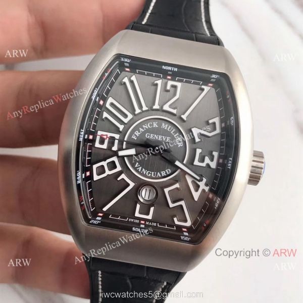 Swiss 1:1 Replica Franck Muller V45 Titanium Black Gummy Strap Watch 45mm 2