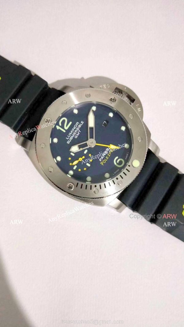 AAA Copy Panerai Luminor Submersible GMT PAM 719 Black Rubber Watch 2