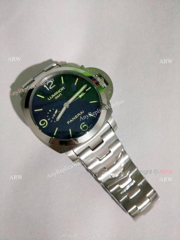 Replica Luminor GMT PAM 320 Panerai Bracelet Stainless Steel Watch 2