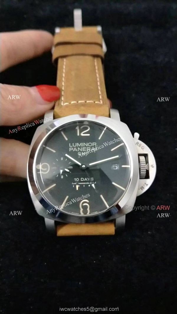AAA Replica Luminor Panerai 10-Days GMT PAM 533 Watch Brown Leather Band 2
