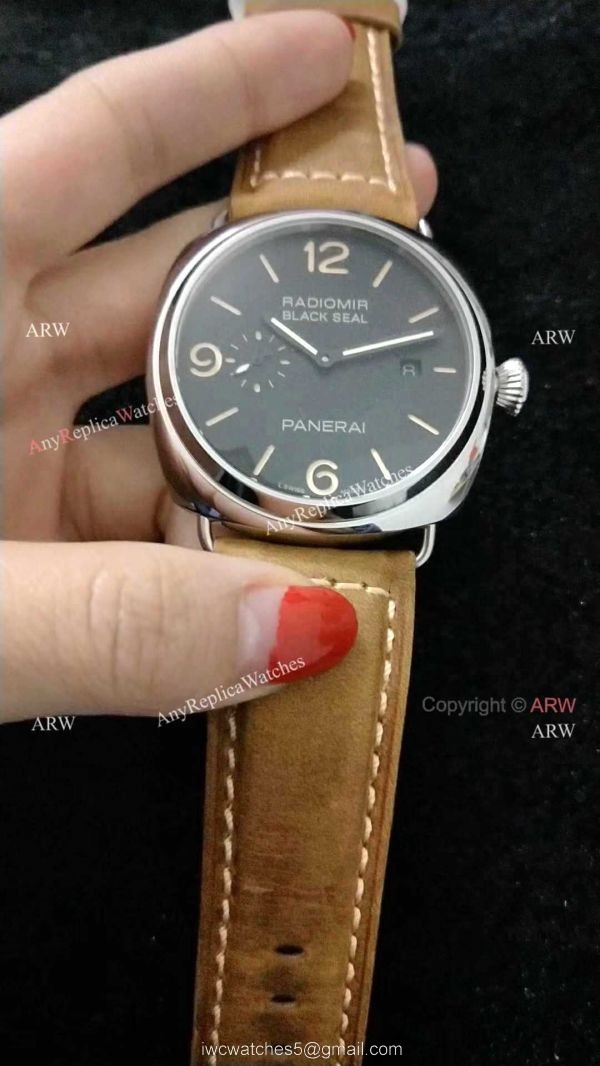 Knockoff Panerai Radiomir Black Seal 3 Days Automatic PAM388 Mens watch Black Face 2