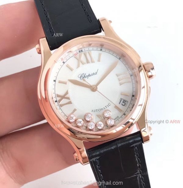 YF Factory Upgraded Replica Chopard Happy Sport Diamond Watch For Sale 2