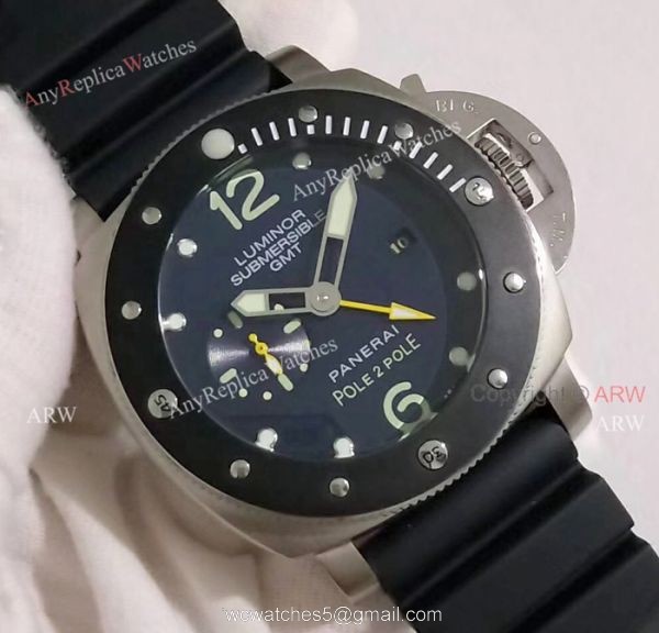 Swiss Replica Panerai Submersible Luminor GMT Pole 2 Pole Watch 47mm 2