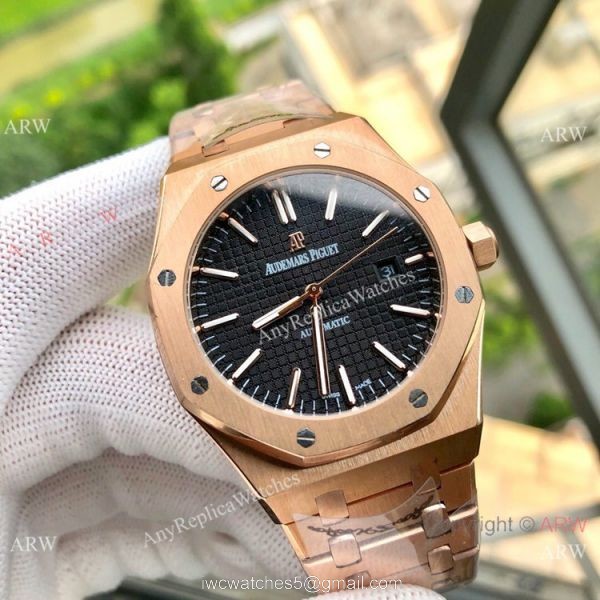 Audemars Piguet Royal Oak Rose Gold Blue Face Watches Low Price 2