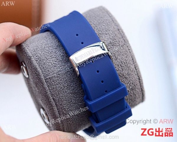 New Copy Audemars Piguet Iced Out Royal Oak Blue Chronograph Watch 2