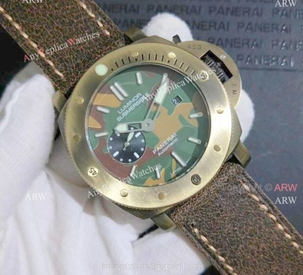 Panerai Luminor Submersible 47 Automatic Replica Watches Camouflage Dial 2