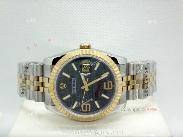 Rolex Oyster Perpetual Datejust Jubille Bracelet Black Rolex Dial Copy Watch 2