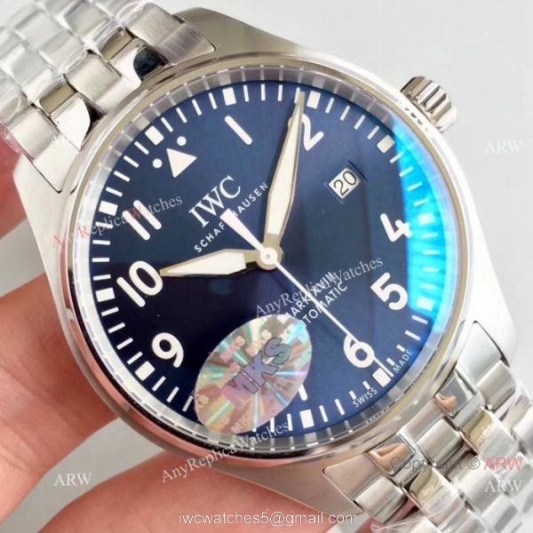 SWISS GRADE IWC Mark XVIII Replica SS Blue Dial Watch 2