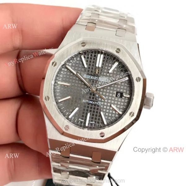 Fake Audemars Piguet Royal Oak 41mm Watch Stainless Steel Gray Rhodium Dial 2