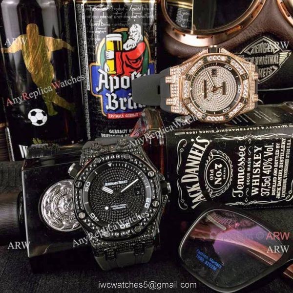 Copy Audemars Piguet Royal Oak Offshore Diver Rose Gold Diamond Watches 2