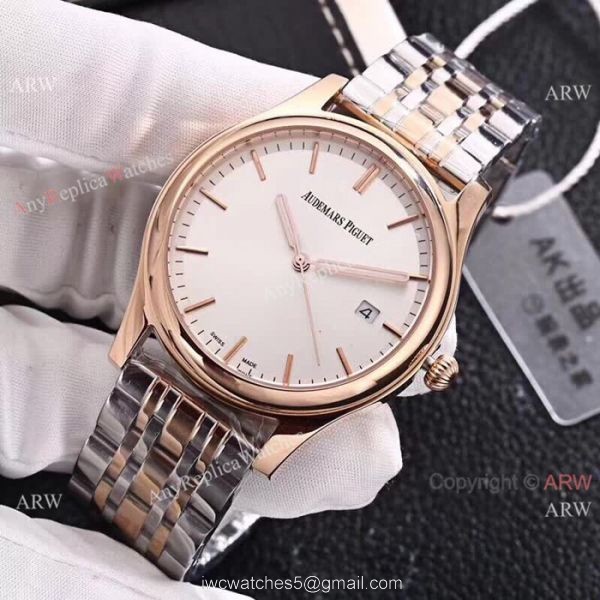 High Quality Audemars Piguet Two Tone Rose Gold White Face Watch 2