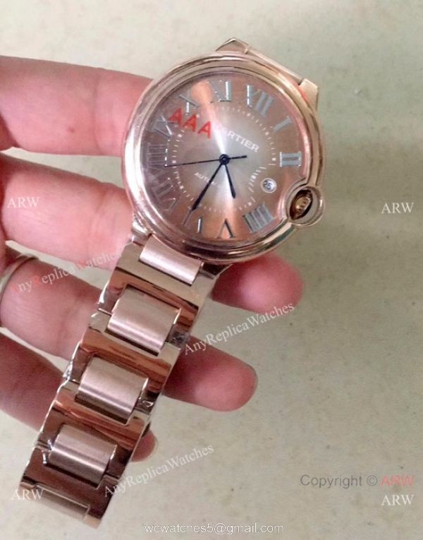 Fake Ballon Bleu De Cartier Automatic Watches Rose Gold 42mm 2