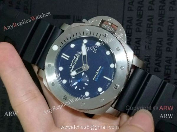 Knockoff Panerai Submersible BMG-TECH Watch SS Blue Dial 2