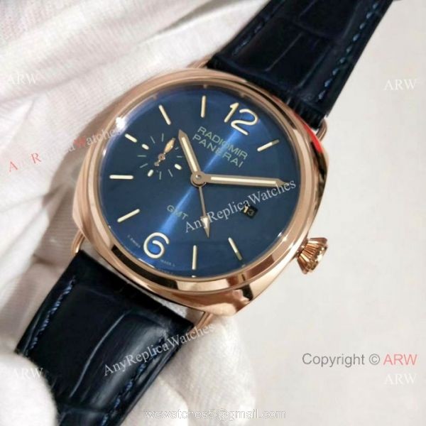 Rose Gold Panerai Radiomir GMT Rose Gold Blue Dial Watch PAM598 2