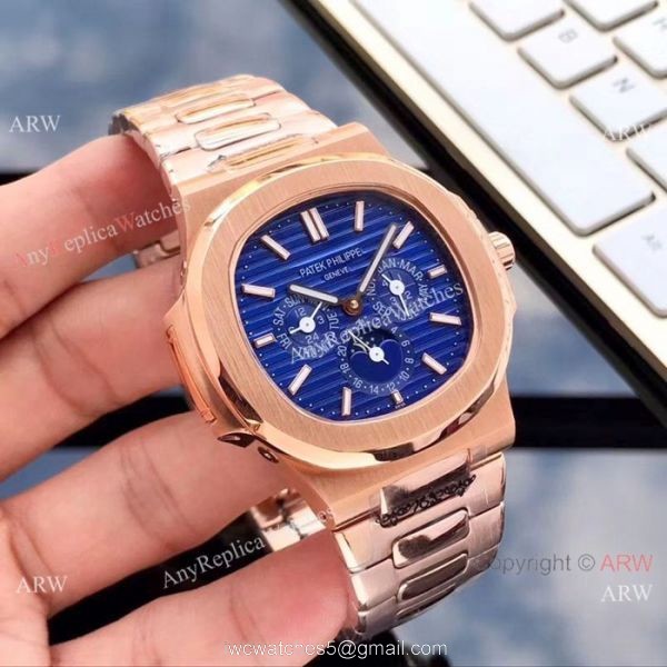 Patek Philippe Moonphase Replica Rose Gold Annual Calendar Watches 2