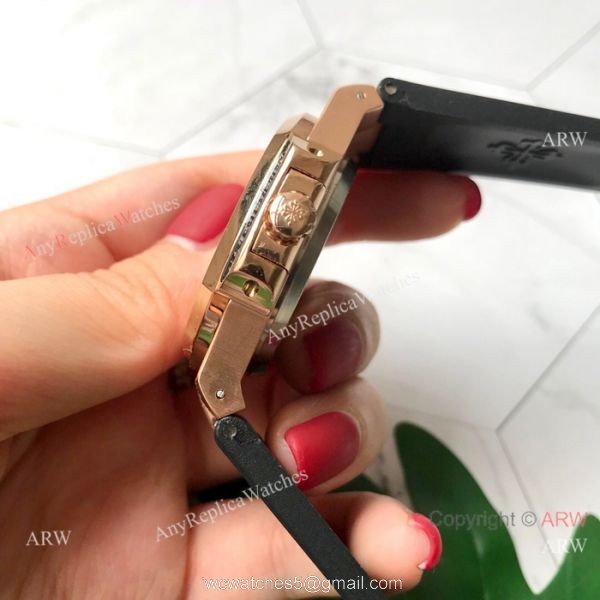 Replica Patek Philippe Engraving Nautilus Rose Gold Watch 42mm 2