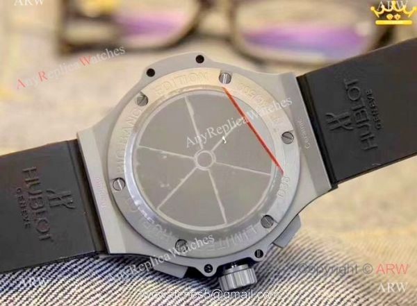 Replica Hublot Big Bang Chrono 45mm Watch Black Rubber Strap 2