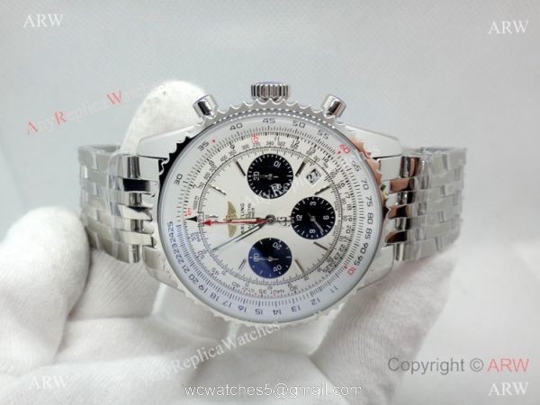 Breitling 1884 Chronometre Navitimer 01 Stainless Steel White Watch 46mm 2