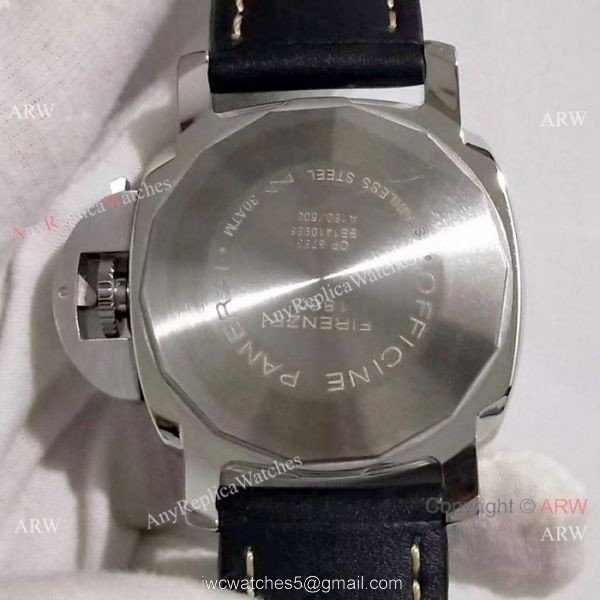 Panerai Luminor Marina Replica Watch SS Black Dial PAM 498 2