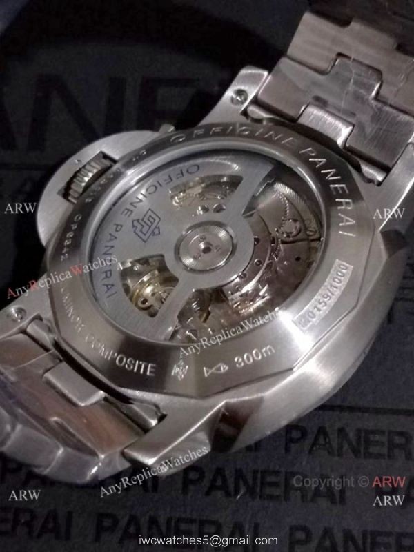 Copy Panerai Luminor Steel Bracelet Black Face PAM00328 2