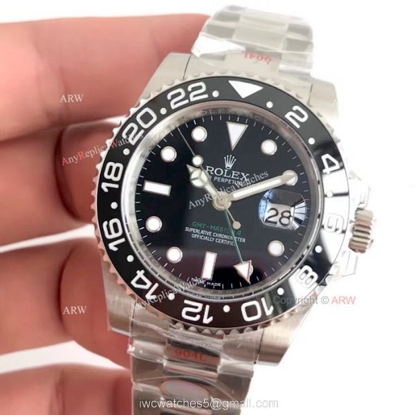 Swiss 3186 Rolex GMT-Master II Noob Factory v7 Watches 904L Steel Black Dial 2