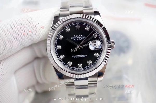 (EW) Swiss 3235 Rolex Datejust II Silver Diamond Dial Replica Watches DJII 41mm 2