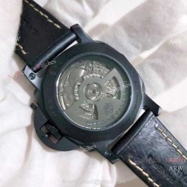 All Black Panerai Luminor Marina Replica Watch PAM00312 2