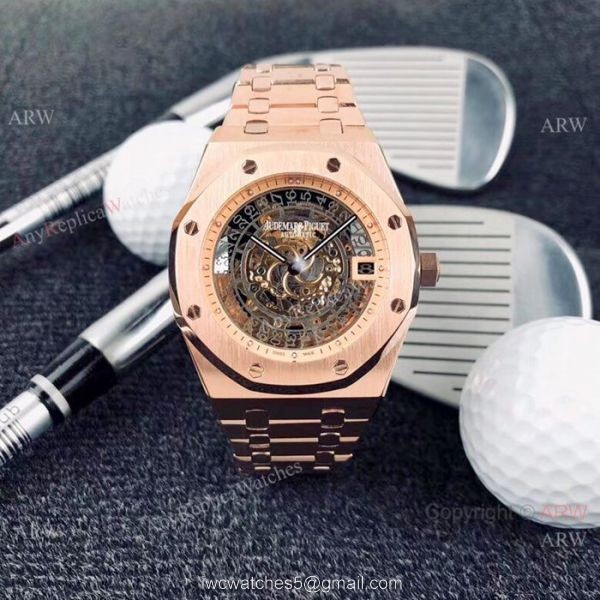 Audemars Piguet Royal Oak Rose Gold 43mm Watch / Fake AP Skeleton 2