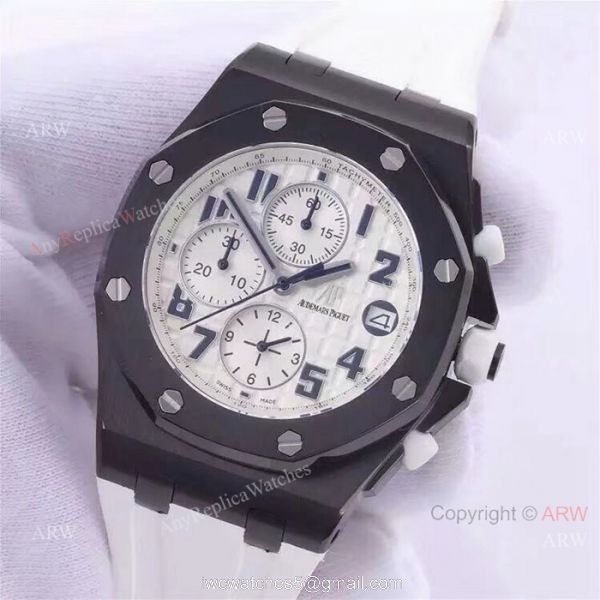 Copy Audemars Piguet Royal Oak Offshore Watches Rose Gold White Dial 2