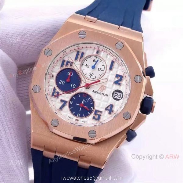 New Replica Audemars Piguet Royal Oak Offshore Watches BlueWhite Dial 2