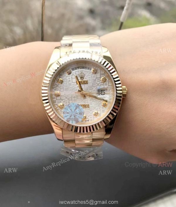 Rolex Day Date President Replica Micro Dial Diamond Bezel Watch 36mm 2