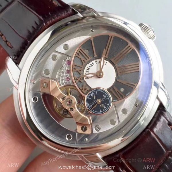 Swiss Replica Audemars Piguet Royal Millenary Cal.4101 SS Skeleton Dial Watch 2