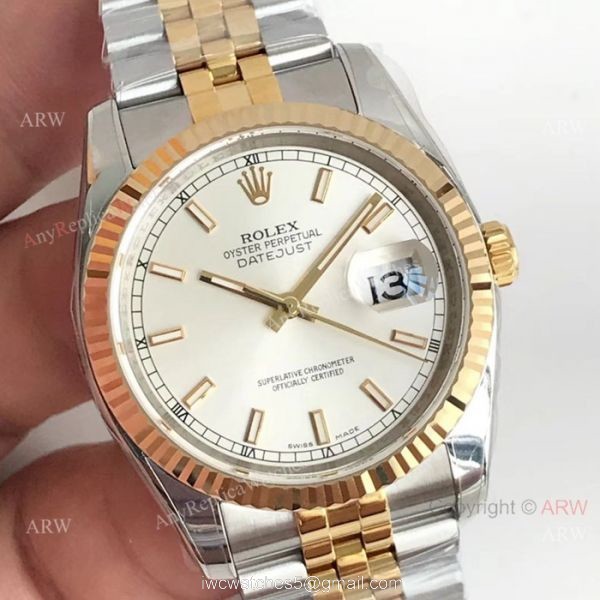 AR factory Replica Rolex DateJust 904L 3135 Watches Two Tone Jubilee Bracelet 2