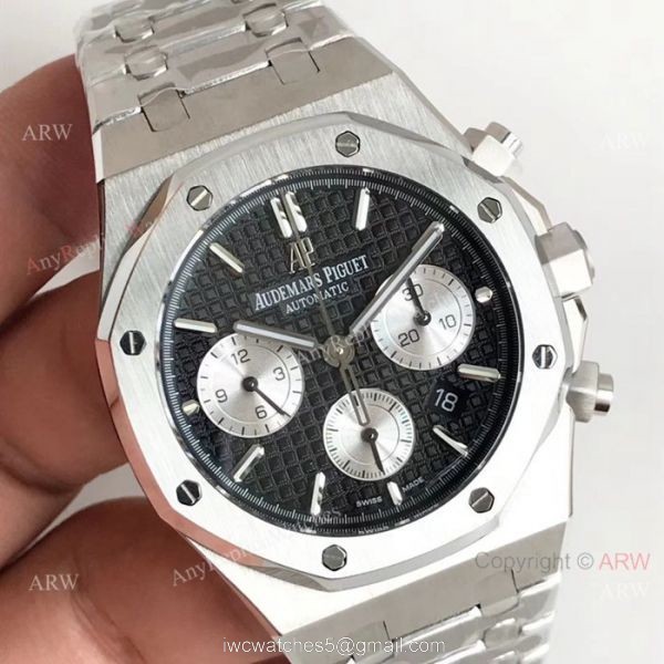Swiss 7750 Royal Oak Audemars Piguet Replica Watch Stainless Steel Black Dial 2